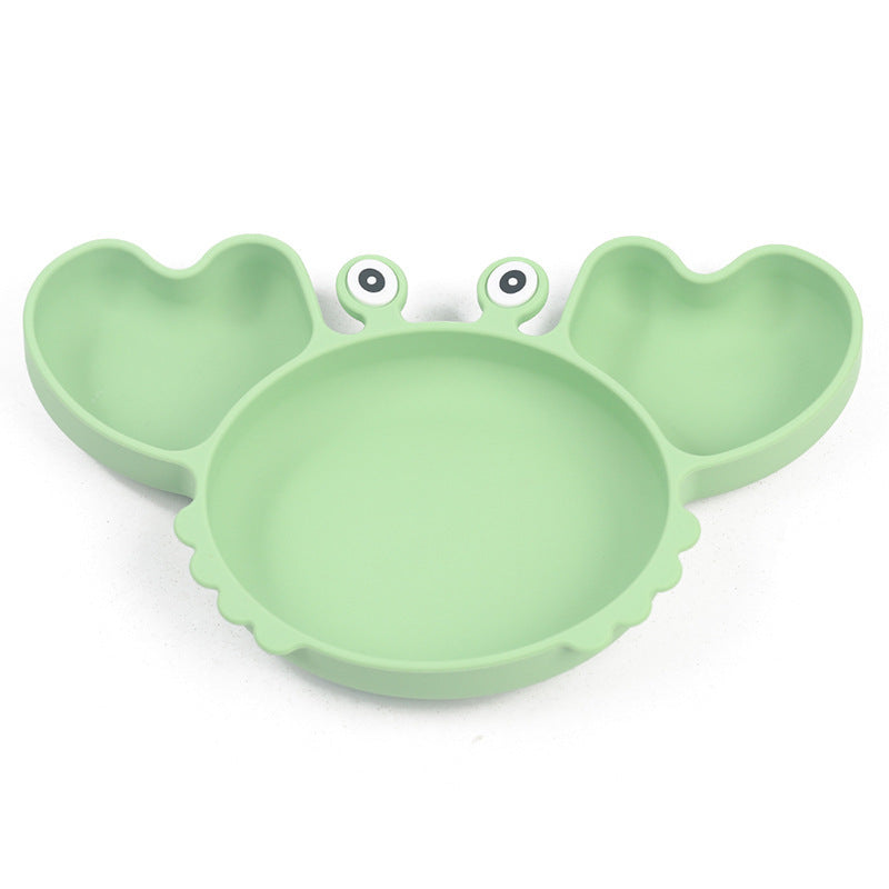 Siliconen Kinderbord met Vakken – Krabvormig Babybord met Lepel & Vork – Antislip & BPA-vrij