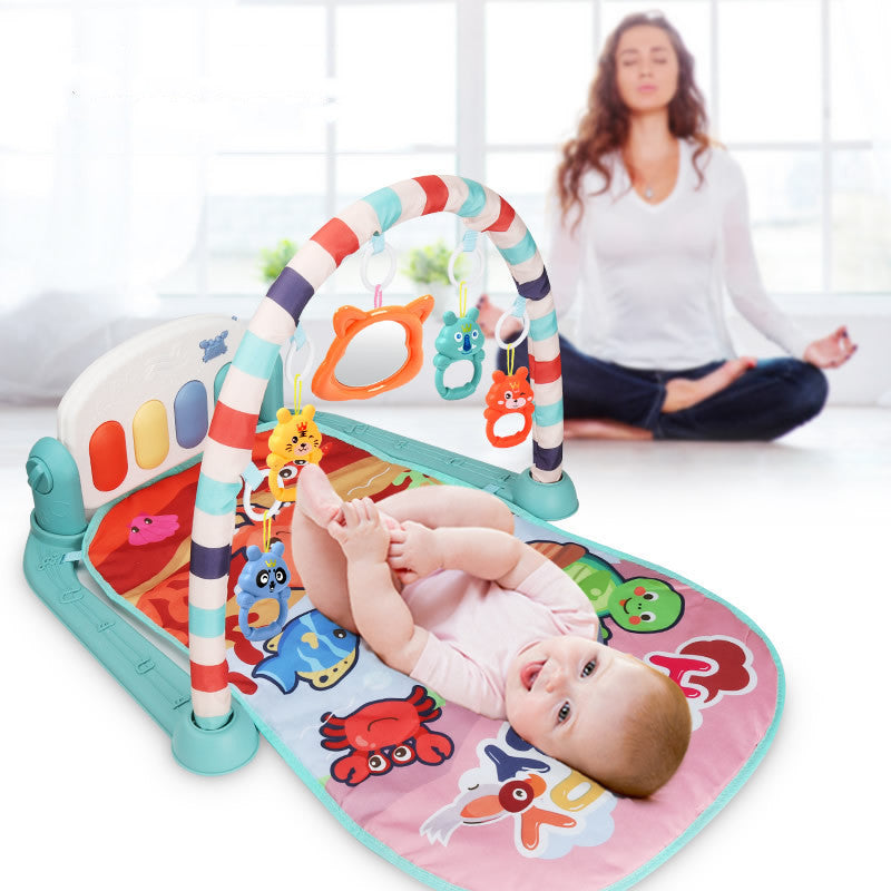 Baby Speelmat met Piano en Trappende Voetjes – Fitness Speelboog voor Pasgeborenen en Peuters