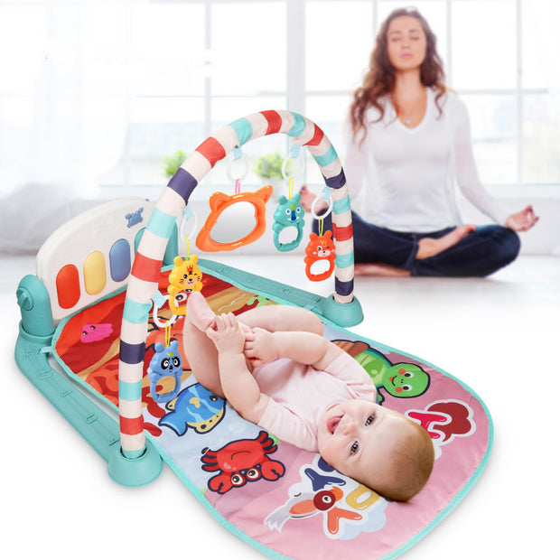 Baby Speelmat met Piano en Trappende Voetjes – Fitness Speelboog voor Pasgeborenen en Peuters