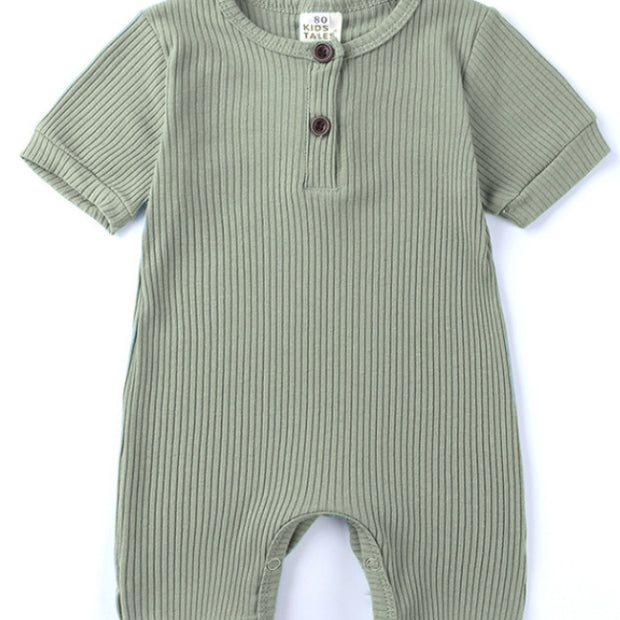 Baby Romper Katoen – Gestreept – Unisex Kruippakje – 0-12 Maanden