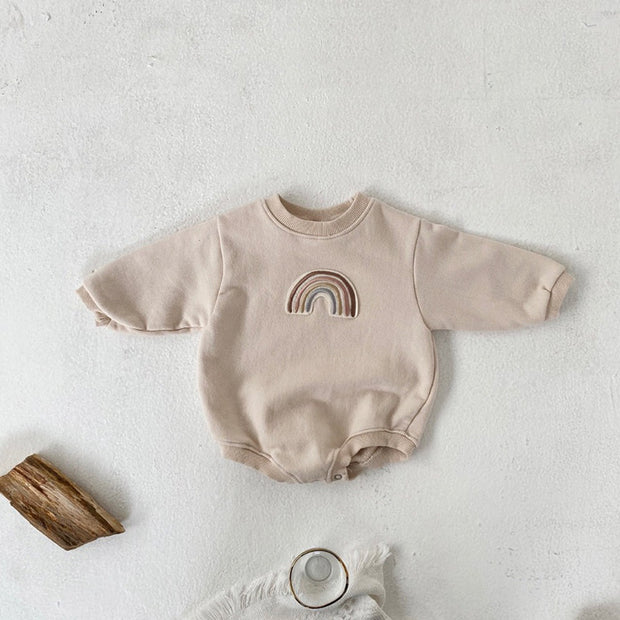 Baby Romper Lange Mouw – Geborduurde Wrap – Katoen – 3-12 Maanden