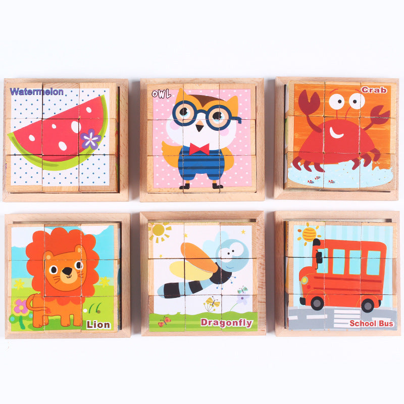 Hoge Kwaliteit Zeszijdige Houten 3D Puzzelkubus – Educatief Speelgoed voor Kinderen