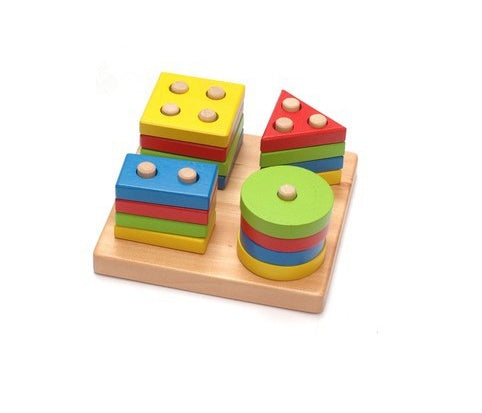 Baby Houten Puzzel Educatief Speelgoed – Geometrische Vormen Spel