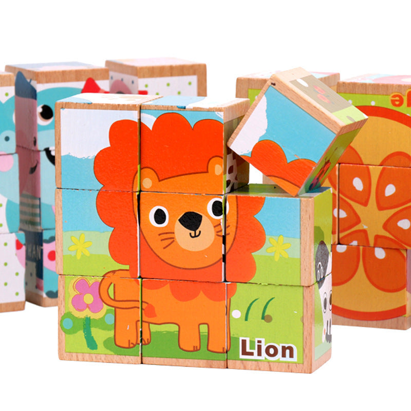 Hoge Kwaliteit Zeszijdige Houten 3D Puzzelkubus – Educatief Speelgoed voor Kinderen