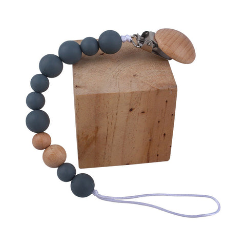Babyproducten Fopspeenclip – Siliconen Speenkoord met Beukenhouten Clips
