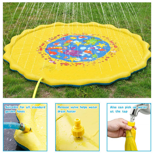 Baby Speelmat met Anime Visjes – Ontwikkelingsspeelgoed voor Baby’s – Geel & Ocean Spray Design