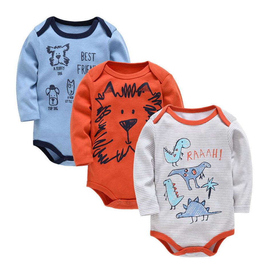 Baby Romper Lange Mouw – Cartoon Design – Katoen – Pasgeboren tot 24 Maanden
