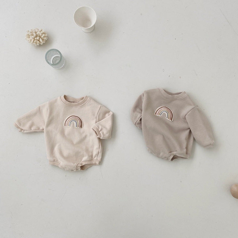 Baby Romper Lange Mouw – Geborduurde Wrap – Katoen – 3-12 Maanden