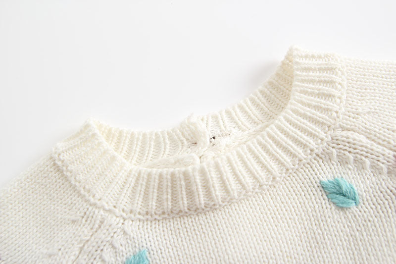 Geborduurde Baby Romper – Driehoek Jumpsuit voor Meisjes