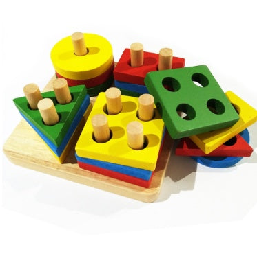 Baby Houten Puzzel Educatief Speelgoed – Geometrische Vormen Spel