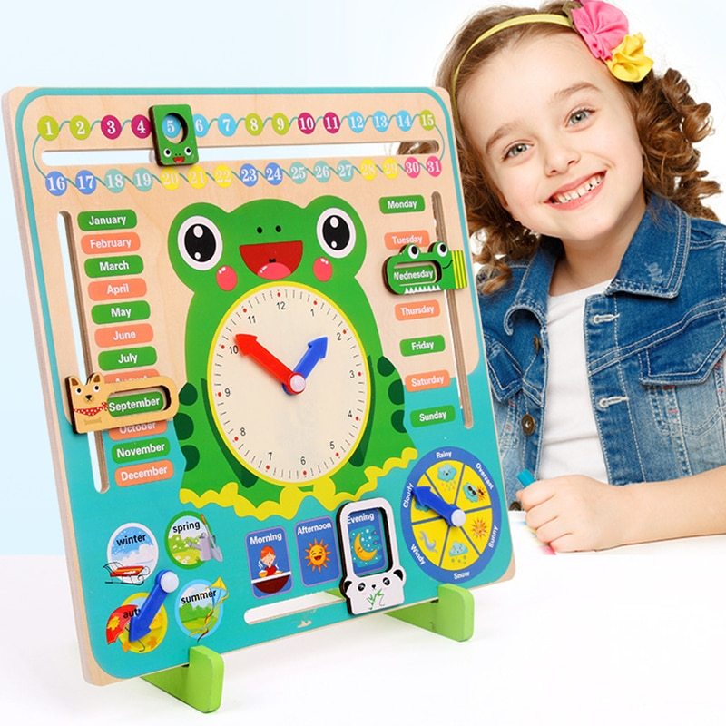 Montessori Houten Weer- en Seizoenskalender – Educatief Speelgoed voor Peuters en Kleuters