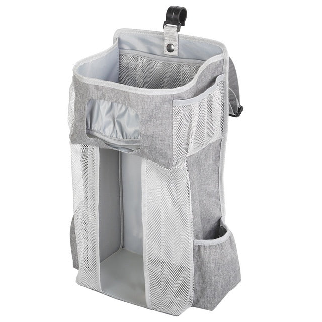 Ophangbare Luiertas voor Babybed – Grote Opbergtas van Oxford met Stevige PP-plaat & Mesh Vakken