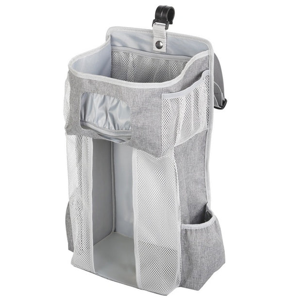 Ophangbare Luiertas voor Babybed – Grote Opbergtas van Oxford met Stevige PP-plaat & Mesh Vakken