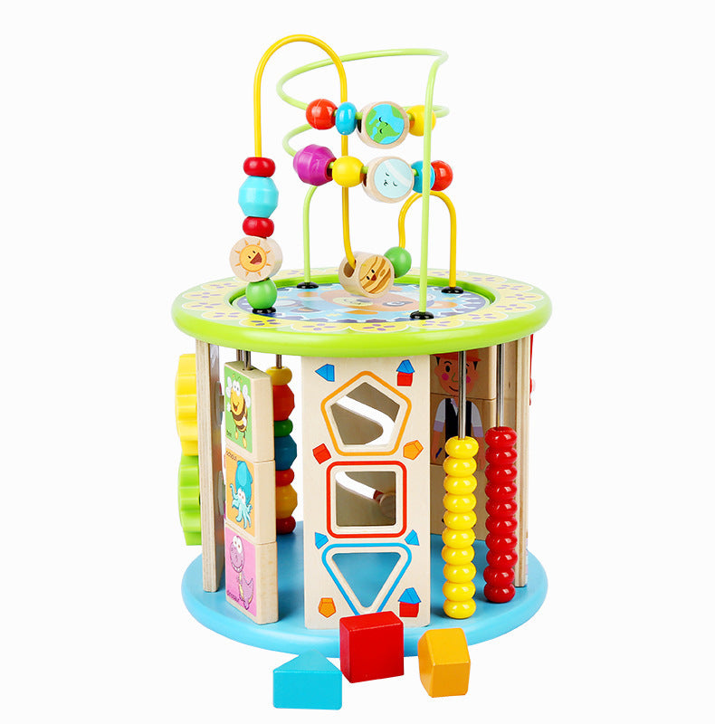 Multifunctionele Schatkist – 10-in-1 Houten Puzzel en Kralenspel voor Kinderen