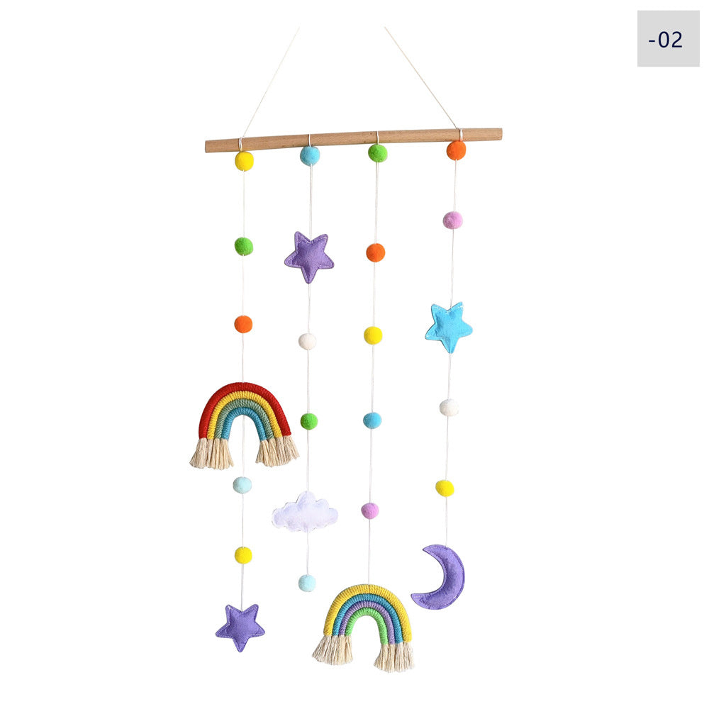 Nordic Style Geweven Regenboog Kinder Haarclip Organizer – Wandhanger & Fotohouder