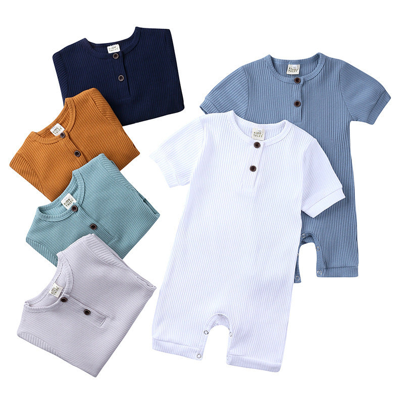 Baby Romper Katoen – Gestreept – Unisex Kruippakje – 0-12 Maanden