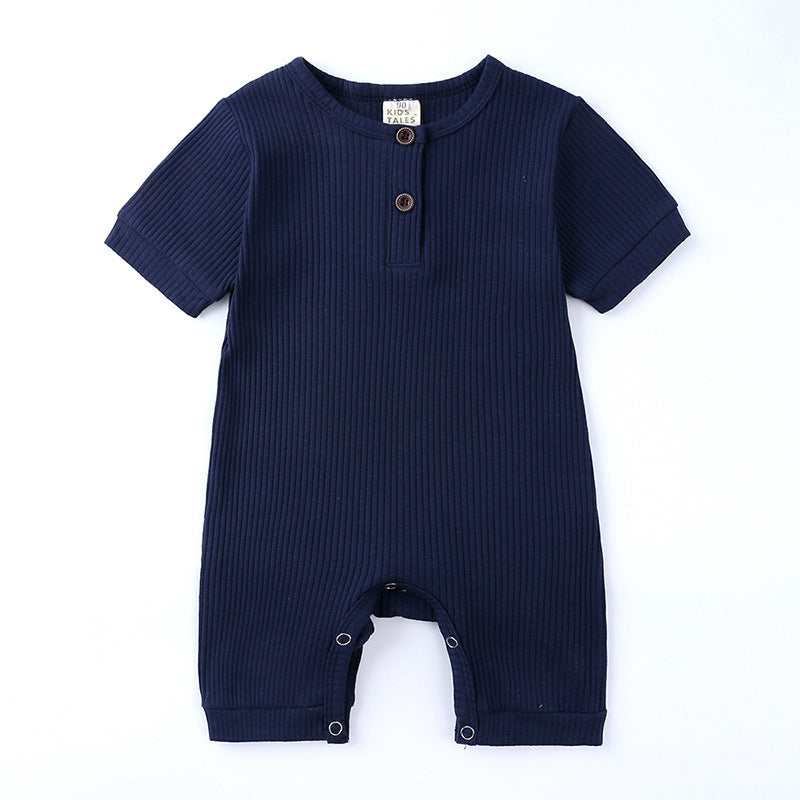 Baby Romper Katoen – Gestreept – Unisex Kruippakje – 0-12 Maanden