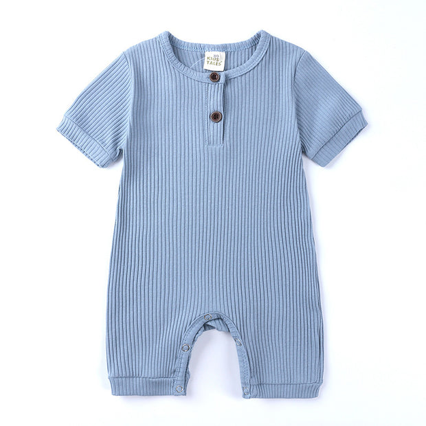 Baby Romper Katoen – Gestreept – Unisex Kruippakje – 0-12 Maanden