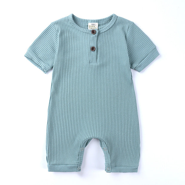 Baby Romper Katoen – Gestreept – Unisex Kruippakje – 0-12 Maanden