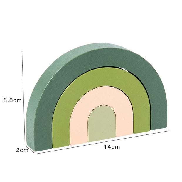 Houten Regenboog Stapeltoren – Montessori Educatief Bouwspeelgoed voor Kinderen