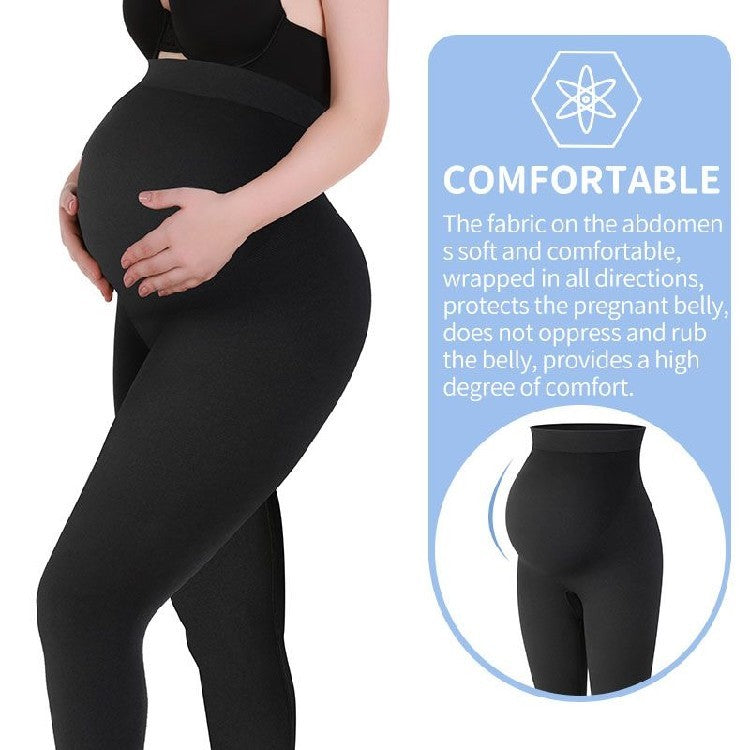 Zwangerschapslegging met Hoge Taille – Comfortabele Katoenen Positiebroek in Zwart