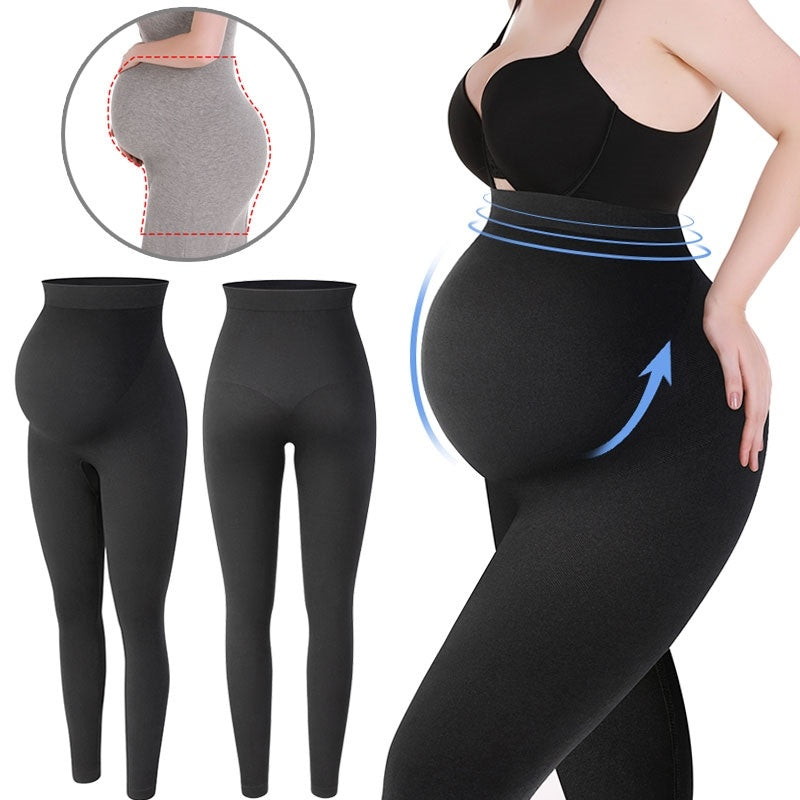 Zwangerschapslegging met Hoge Taille – Comfortabele Katoenen Positiebroek in Zwart