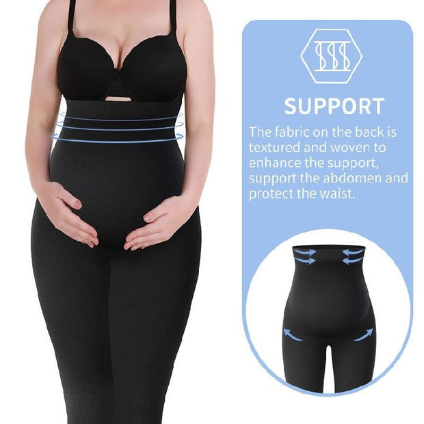 Zwangerschapslegging met Hoge Taille – Comfortabele Katoenen Positiebroek in Zwart