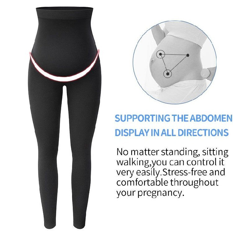 Zwangerschapslegging met Hoge Taille – Comfortabele Katoenen Positiebroek in Zwart