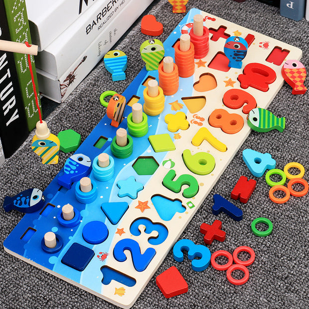 Houten Educatief Puzzel Speelgoed – Vroege Ontwikkeling en Cijferherkenning voor Peuters