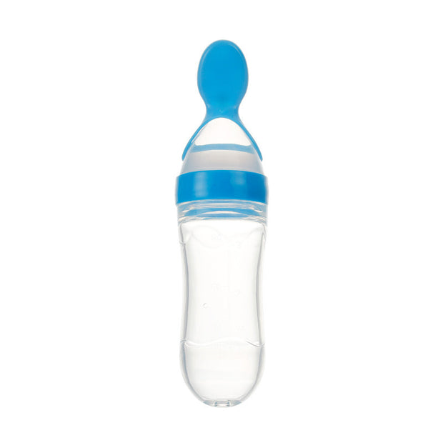 Veilige Baby Voedingsfles met Siliconen Knijplepel – 2-in-1 Squeeze Lepel & Fles – Voor Babytraining en Bijvoeding