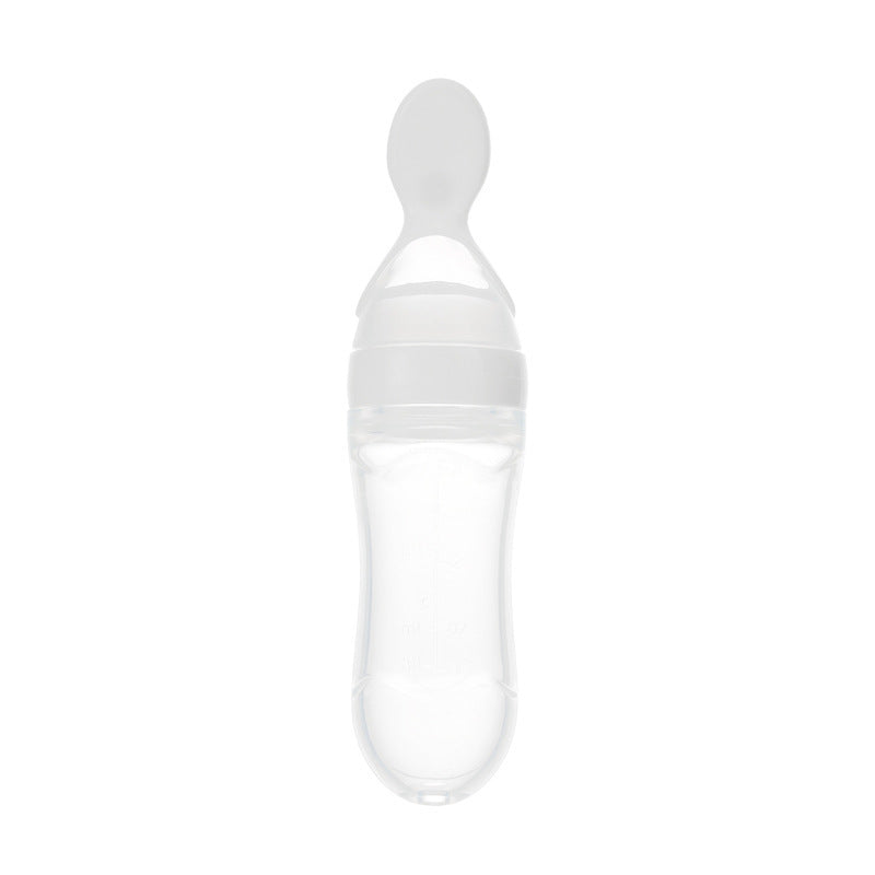 Veilige Baby Voedingsfles met Siliconen Knijplepel – 2-in-1 Squeeze Lepel & Fles – Voor Babytraining en Bijvoeding