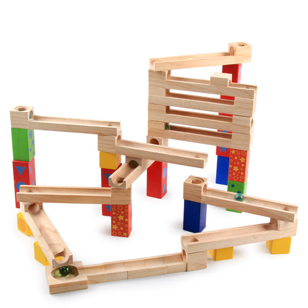 Houten Educatief Knikkerbaan Speelgoed – Ouders & Kinderen Samen Spelen