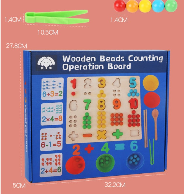 Montessori Houten Kralenbord – Cijferherkenning & Fijne Motoriek (Peuters & Kleuters)