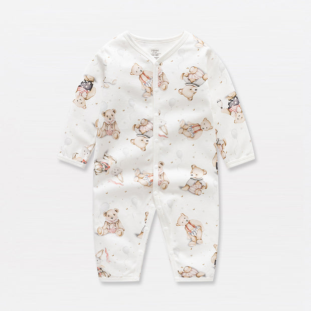 Babypakje met Vos & Beer Print | Comfortabel Rompertje voor Lente & Herfst