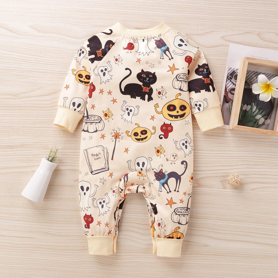 Halloween Baby Jumpsuit – Katoenen Romper met Lange Mouwen