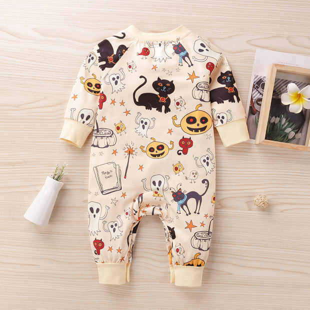 Halloween Baby Jumpsuit – Katoenen Romper met Lange Mouwen