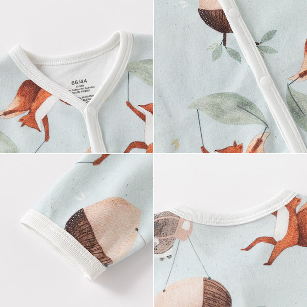 Babypakje met Vos & Beer Print | Comfortabel Rompertje voor Lente & Herfst
