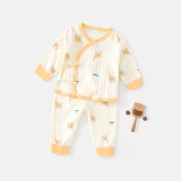 Babypakje voor Lente & Herfst | Katoen Baby Ondergoed met Dierenprint