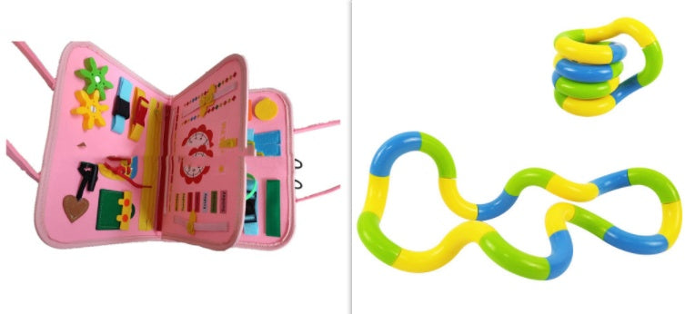 Busy Book voor Kinderen – Montessori Educatief Activiteitenboek | Leren Knoopjes, Ritsen, Klittenband & Meer | Sensorisch Speelgoed voor Peuters