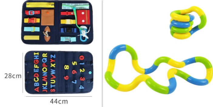 Busy Book voor Kinderen – Montessori Educatief Activiteitenboek | Leren Knoopjes, Ritsen, Klittenband & Meer | Sensorisch Speelgoed voor Peuters