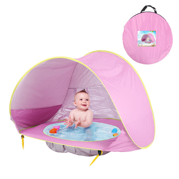 Opvouwbare Baby Strandtent met Mini Zwembad – UV50+ Bescherming – Voor 1-2 Kinderen – Inclusief Draagtas & Haringen