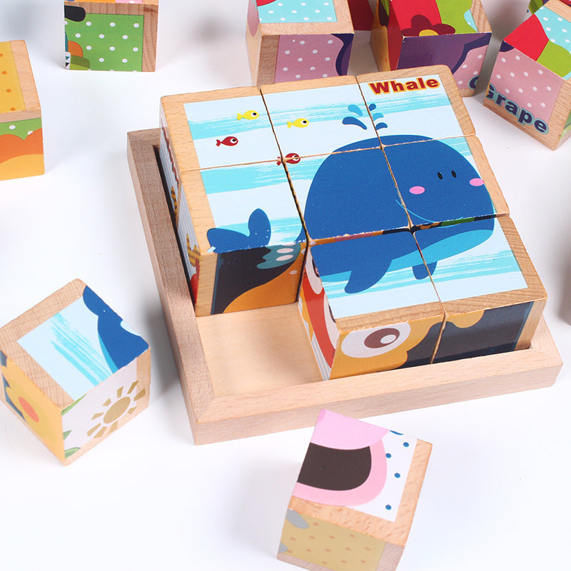 Hoge Kwaliteit Zeszijdige Houten 3D Puzzelkubus – Educatief Speelgoed voor Kinderen