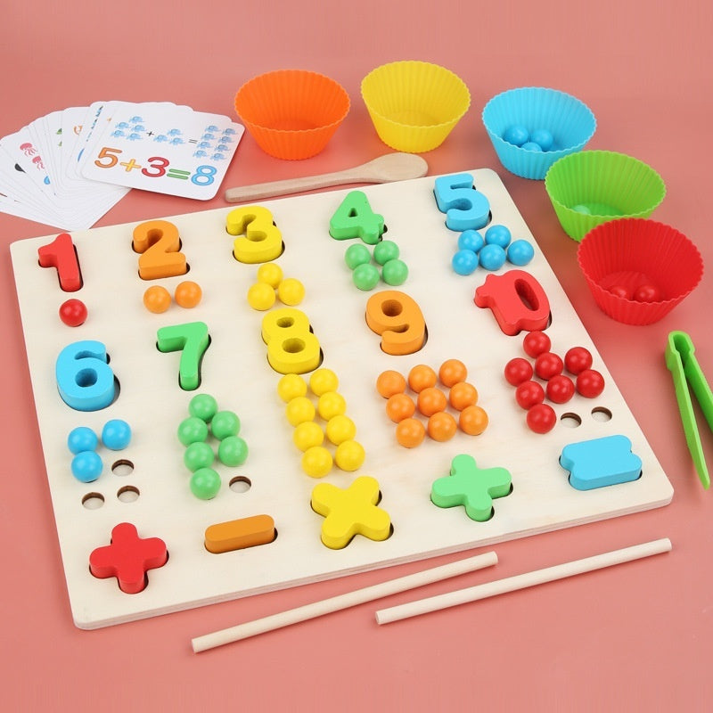 Montessori Houten Kralenbord – Cijferherkenning & Fijne Motoriek (Peuters & Kleuters)