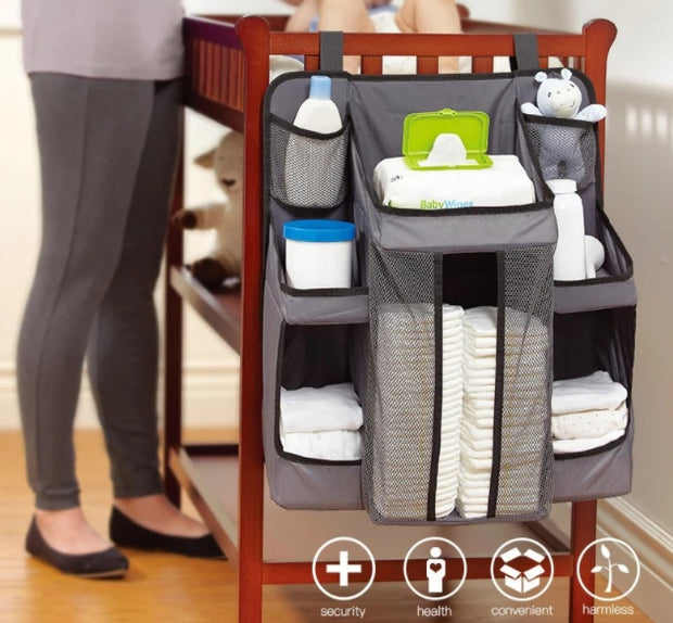 Baby Luier Organizer voor Ledikant – Praktische Opberger voor Babybenodigdheden