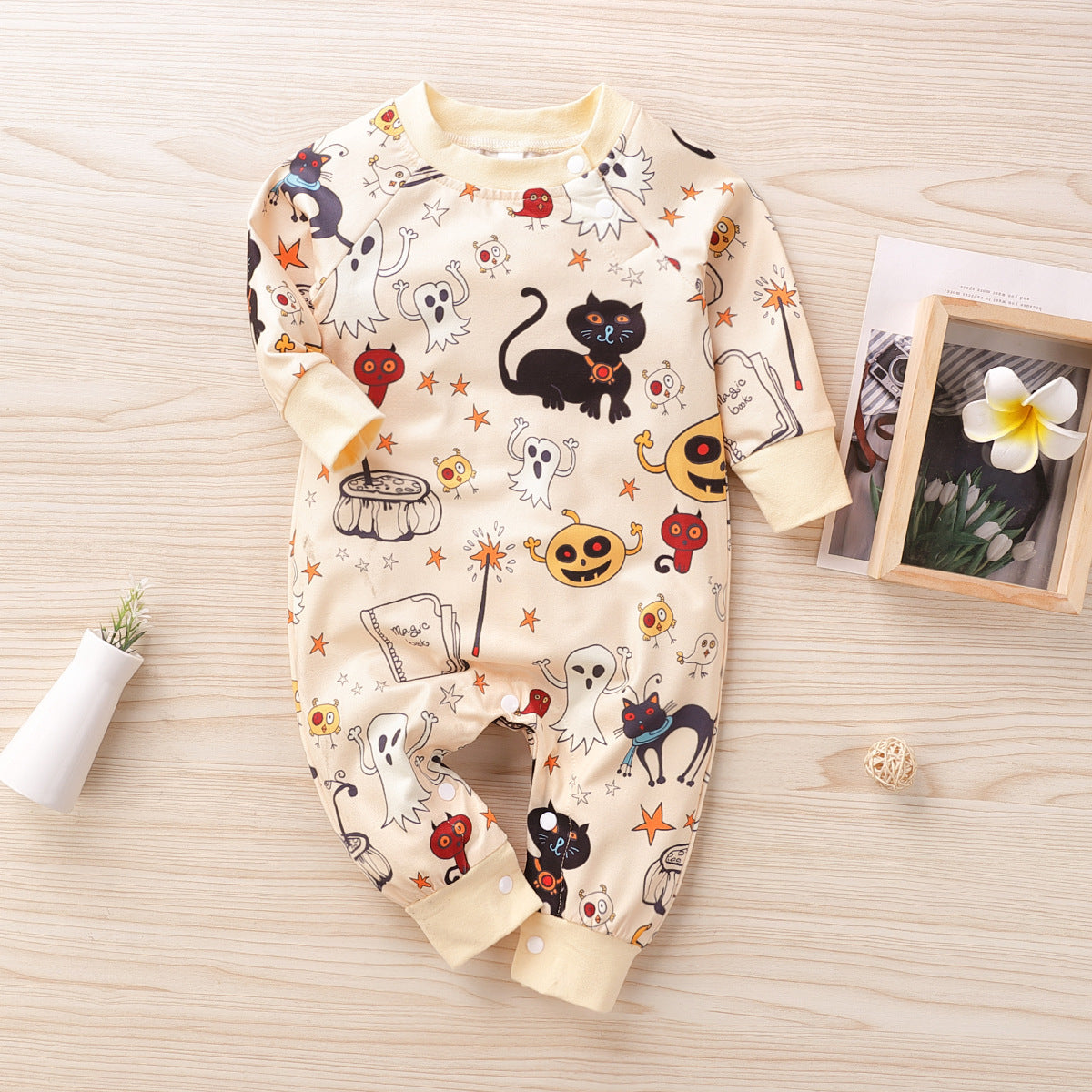 Halloween Baby Jumpsuit – Katoenen Romper met Lange Mouwen