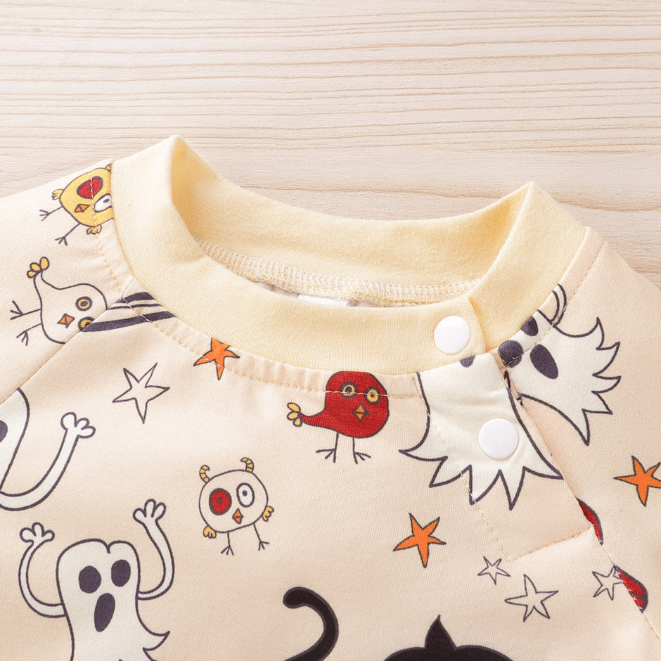 Halloween Baby Jumpsuit – Katoenen Romper met Lange Mouwen