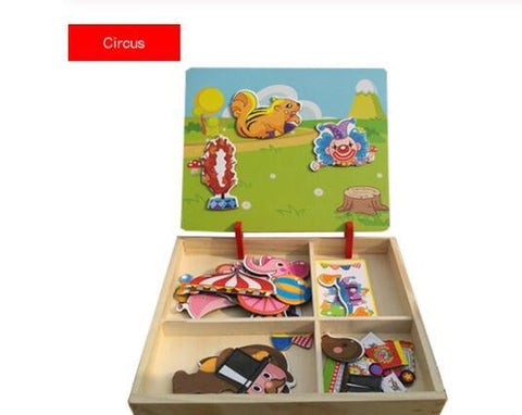 Montessori Magnetische Fun Puzzel – Educatief Houten Spel voor Kinderen