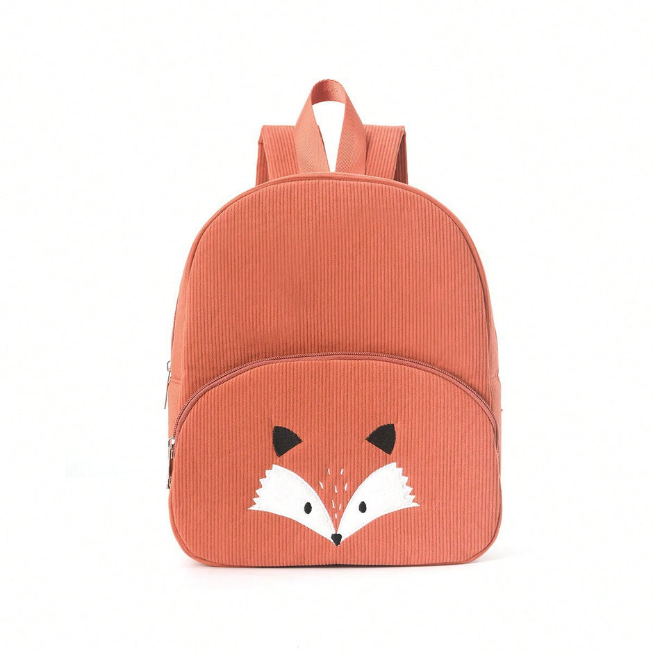 Kinder Rugzak met Geborduurd Diertje – Corduroy, Unisex & Slijtvast | Onder 20 L