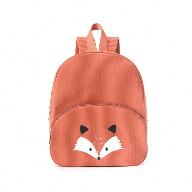 Kinder Rugzak met Geborduurd Diertje – Corduroy, Unisex & Slijtvast | Onder 20 L