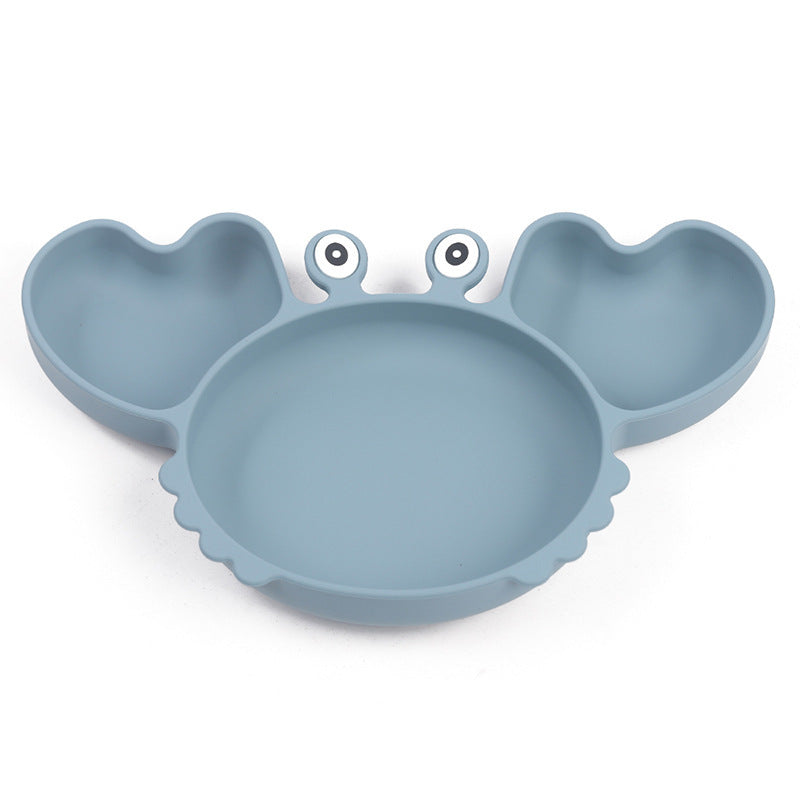 Siliconen Kinderbord met Vakken – Krabvormig Babybord met Lepel & Vork – Antislip & BPA-vrij